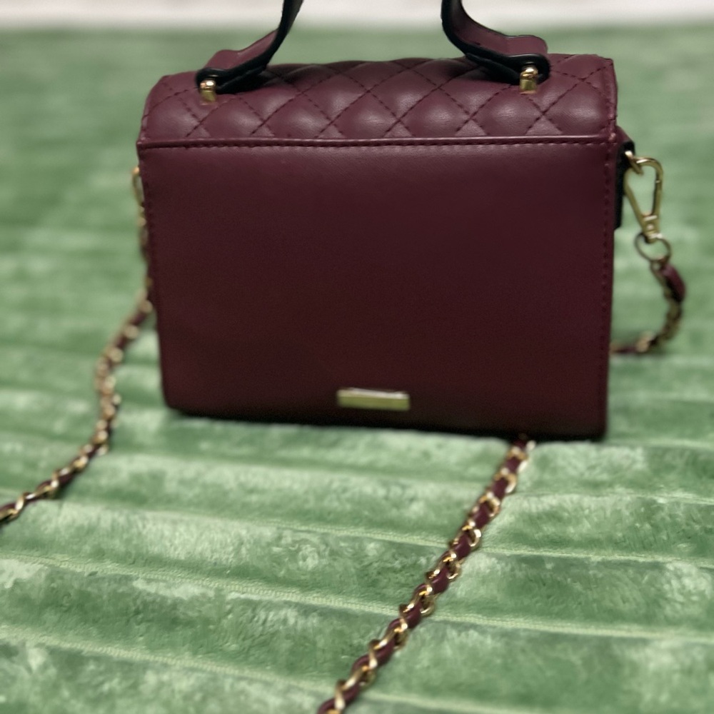 Aldo Quilted Burgundy Crossbody Bag - Picture 4 of 6